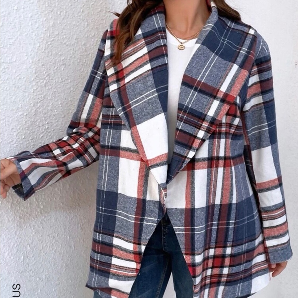 New Plaid Wrap Jacket. Plus 2XL SHEIN Curve - Picture 4 of 4